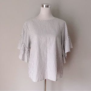 Zac & Rachel Blue/White Striped Top Size M